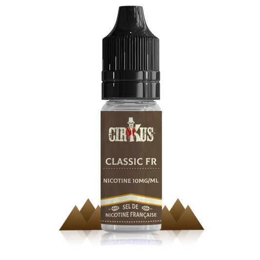 10ml E-liquide Classic FR Sel de Nicotine – CIRKUS | Saveur Classic Blond Sec | Sels de Nicotine Français | 10ml - 10/20mg/ml