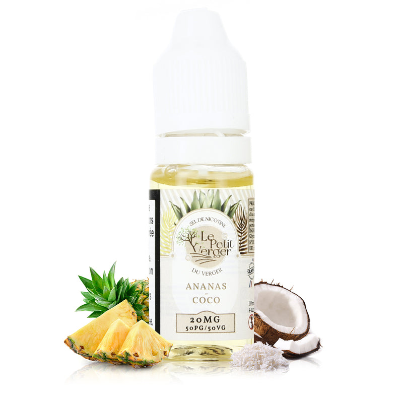 10ml E-liquide Savourea Ananas Coco Sel de Nicotine Le Petit Verger