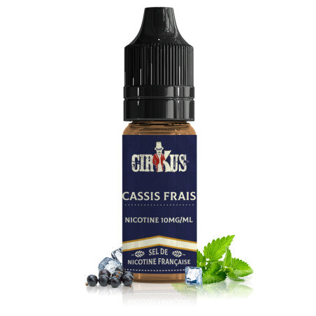 10ml E-liquide Cassis Frais Sel de Nicotine – CIRKUS | Saveur Baies de Cassis et Menthol Tonifiant